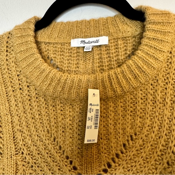 NEW Madewell Charley Alpaca Blend Pullover Sweater Mustard Size XXS MSRP $98 - Picture 3 of 7